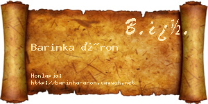 Barinka Áron névjegykártya